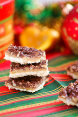 Cookies with caramel and chocolate