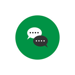 Live chat round icon vector