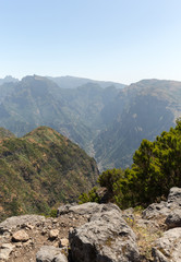 Fototapeta premium View the pass Boca da Encumeada in Madeira. Portugal
