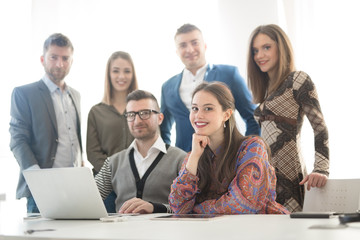 Group of young and successful entrepreneurs on a business meeting