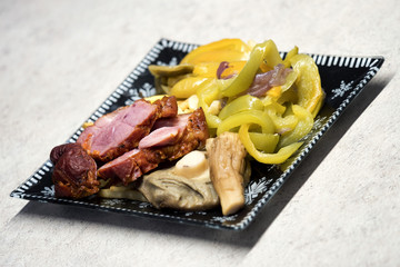 Food with meat and mushroom