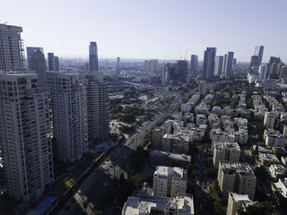 Park Tzameret akirov is a newly built residential neighborhood of Tel Aviv israel apartment buildings, surrounded by green space panoramic view