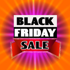 Bright background black friday. Dark web banner for black Friday sale. Concept of advertising for seasonal offer. Illustration.