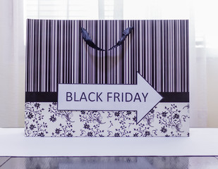 One way Black Friday sale on shopping bag