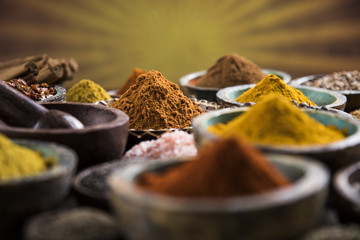 Spice Still Life, wooden bowl