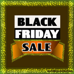 Bright background black friday. Dark web banner for black Friday sale. Concept of advertising for seasonal offer. Vector illustration in yellow colors.