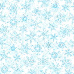Snowflake seamless pattern. Winter vector background