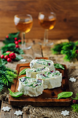 Turkey spinach ricotta dried cranberry roll ups