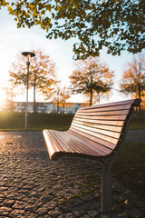park bench at a sunny afternoon