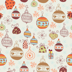 Seamless pattern with Christmas balls