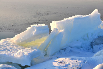 Eisschollen an der Ostsee
