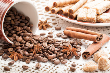 Coffee beans for background