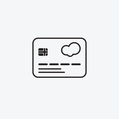 Icon graphic credit card, money, bank. Black and white pictogram for web design. Vector flat illustrations, logo