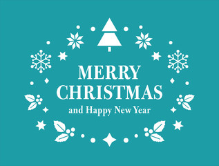 Christmas Card. Merry Christmas Lettering