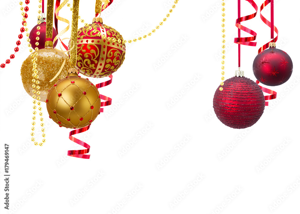 Canvas Prints Red christmas balls