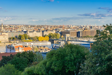 Fototapeta na wymiar View from Buda to the Pest side of City of Budapest