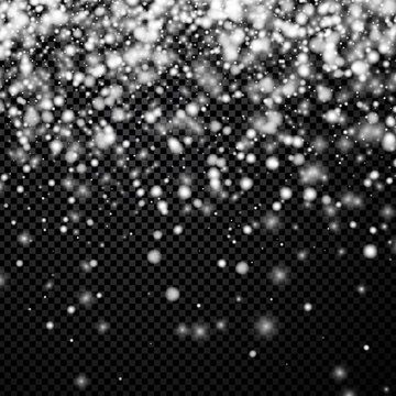 Black winter background with snow.