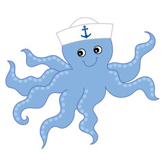 Vector Cute Cartoon Octopus