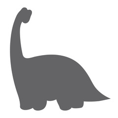 Vector Silhouette of Cute Dinosaur