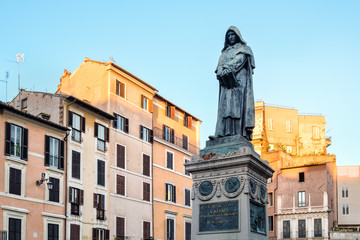 Monument to the  Giordano Bruno in Campo dei Fiori in Rome