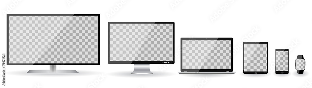 Poster Set technology devices - stock vector