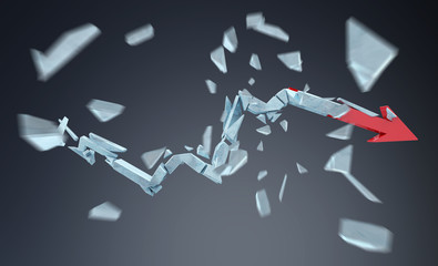 Broken crisis arrow 3D rendering