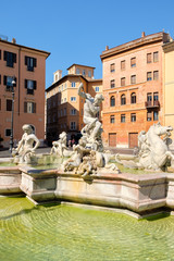 Fototapeta premium La Fontana del Nettuno or Fountain of Neptune at Piazza Navona in Rome