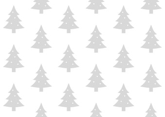 Gift Wrap Christmas Tree on White Background Pattern