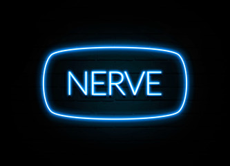 Nerve  - colorful Neon Sign on brickwall