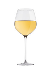 Glass of white wine isolated on white