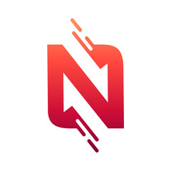 Letter N With Arrow Logo Template