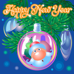 Naklejka premium Christmas card. Happy New Year. Text design.
