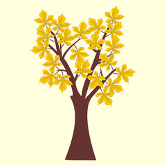 Naklejka na ściany i meble Autumn tree. Vector graphic illustration.