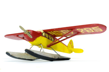 Vintage Wooden Airplane Built From A Model Kit