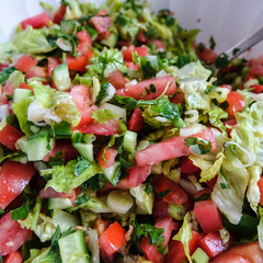 Fresh made tabouli salad ready to eat