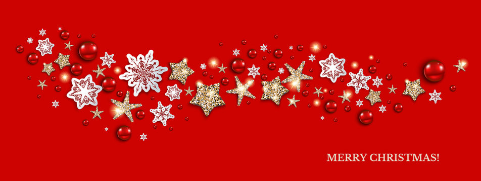 Holiday red decor banner