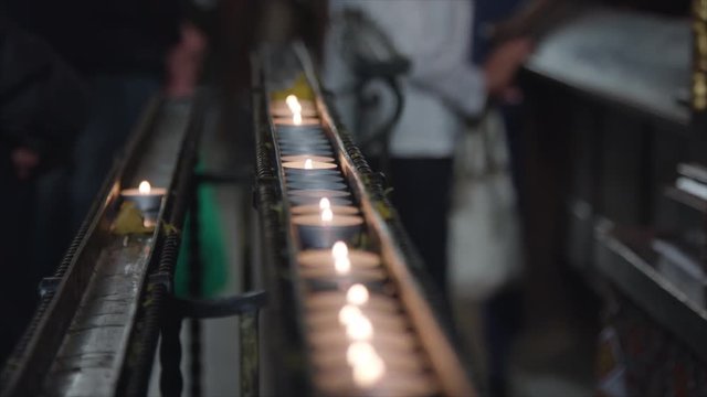 Candles in fly over, close up blackmagic ursa mini 4,6k