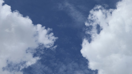 Fototapeta na wymiar Blue sky background with tiny clouds. Beautiful clouds on blue sky