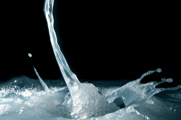 Water drop / Water is a transparent and nearly colorless chemical substance that is the main constituent of Earth's streams, lakes, and oceans, and the fluids of most living organisms.