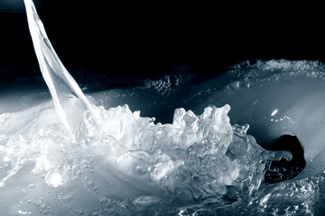 Water drop / Water is a transparent and nearly colorless chemical substance that is the main constituent of Earth's streams, lakes, and oceans, and the fluids of most living organisms.
