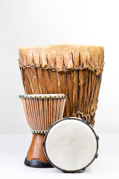 Three Handmade African Djembe drums