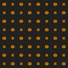 Halloween pattern. Seamless vector background with bones and pumpkins