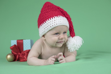 Christmas, Happy baby crawling