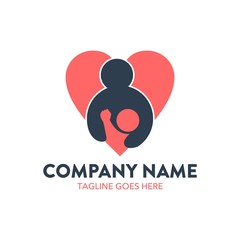breastfeeding illustration logo. editable. vector