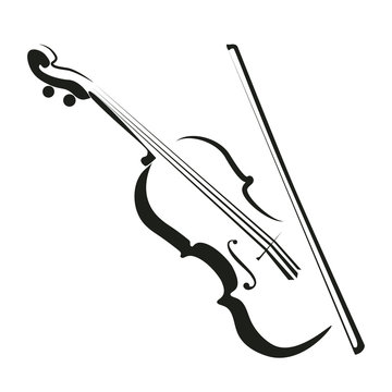 Stylized violin icon logo vector. 