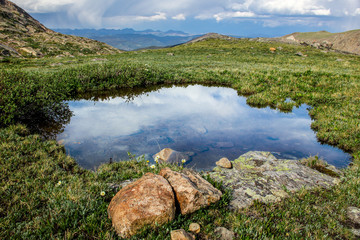 Rocky Mountain Landscape with Lake