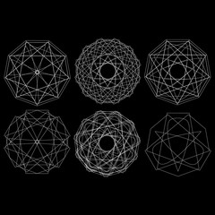 Holiday patterns of stars of snowflakes and flowers for gifts