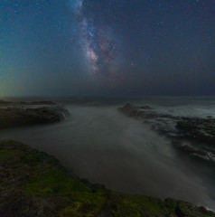 Milky way over the Pacific coast, California