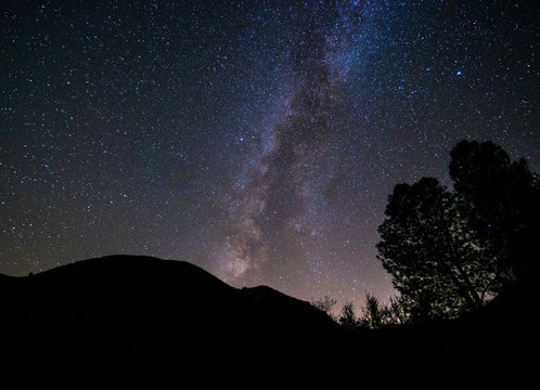 Milky way over Pinnacles national park, California