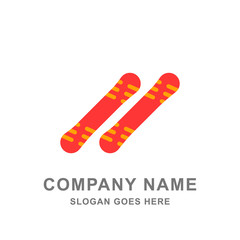 Ski Board Snow Mountain Logo Vector Icon